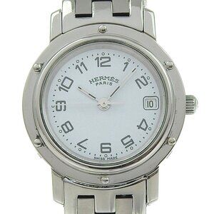 HERMES Clipper Watches CL4.210 WhiteDial Stainless Steel Quartz Analog